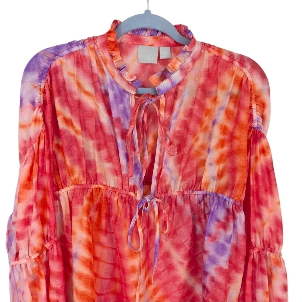 Zero Degrees Celsius Blouse Colorful Anthropologie Boho Tie-Dye - Picture 4 of 7